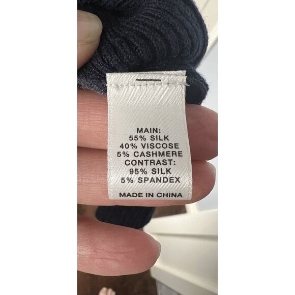 NWOT ST. JOHN For Nordstrom Cashmere Front Silk Back Sweater Size M Oversize Fit - Picture 9 of 9